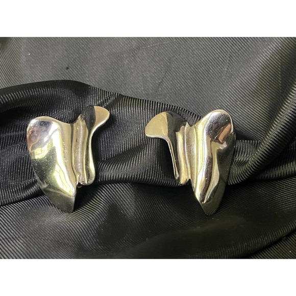 Vintage Accessocraft NYC Clip Earrings Modernist Style Clip Earrings 1"x1" - Picture 7 of 10